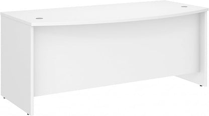 Bush Business Furniture Studio C Bow Front Desk, Computer Table for Home or Professional Office, 72W x 36D, White