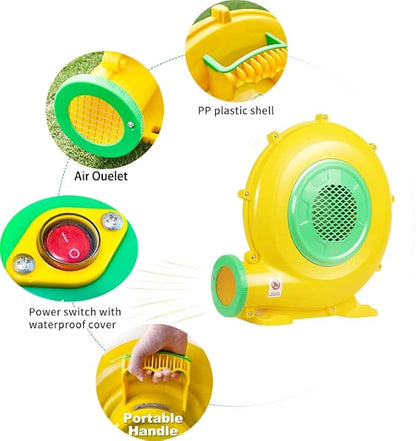 Air Blower 750 Watts with 4M Wire, 2550Pa Pump Fan Commercial Inflatable Bounce House Blower, Used for Inflatable Bouncy Castle and Jump Slides (750W,1HP)