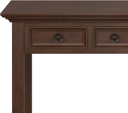 SIMPLIHOME Amherst SOLID WOOD Transitional 54 Inch Wide Desk in Russet Brown, For the Office Desk, Writing Table, Workstation and Study Table