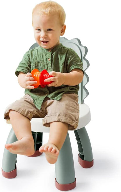 Toddler Chair,Plastic Kids Dino Chair,Sturdy Durable and Lightweight Toddler's Activity Chairs,Anti-Slip Ergonomic Design kids step stool,Indoor or Outdoor Use for Boys Girls Aged 1+ (Green)