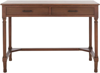 SAFAVIEH Home Collection Mckinlee Distressed White 2-Drawer Computer Office Desk Table DSK5704C, Brown