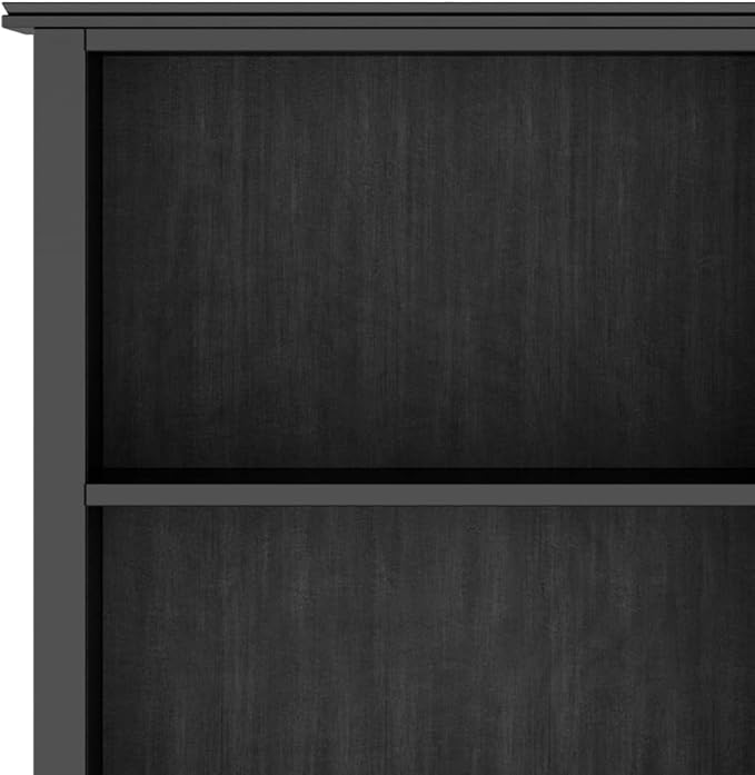 SIMPLIHOME Artisan SOLID WOOD 26 Inch Contemporary 5 Shelf Bookcase in Black, For the Living Room, Study Room and Office