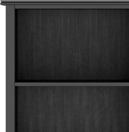 SIMPLIHOME Artisan SOLID WOOD 26 Inch Contemporary 5 Shelf Bookcase in Black, For the Living Room, Study Room and Office