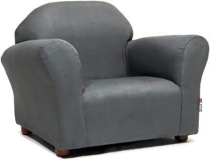 Keet Microsuede Children's Chair, Roundy, Charcoal 24x18x18 Inch (Pack of 1)