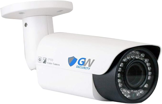 GW Security 5 Megapixel 2592 x 1920 Pixel Super HD 1920P Outdoor PoE 120FT Night Vision Weatherproof Security IP Camera with 2.8-12mm Varifocal Zoom Len
