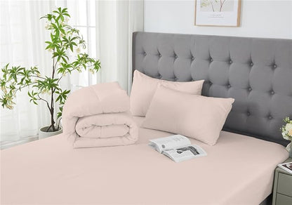 3 Piece Solid Color All Season Bedding Comforter Set Microfiber Soft Lightweight Bedding Set for Kids Teens Adults Room Decor with 1 Comforter and 2 Pillowcases Twin