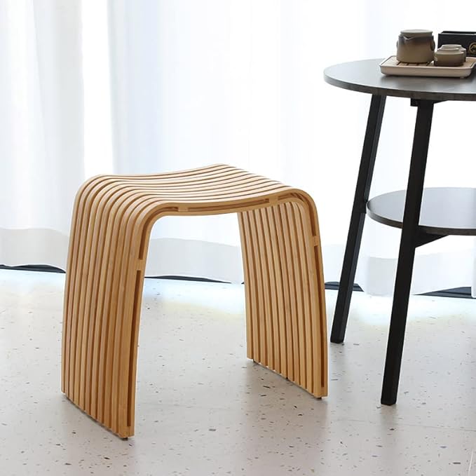 Bamboo Dining Stool Dining Chair Dressing Stool Shoe Stool Bathroom Stool Dining Room Bathroom Living Room Study Bedroom Durable and Beautifully Designed