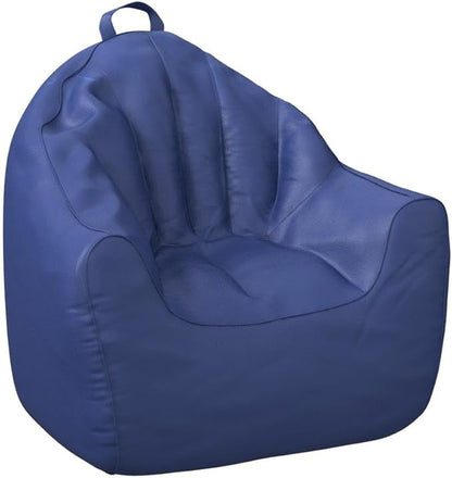 Posh Creations Structured Comfy Seat for Playrooms and Bedrooms, Large Bean Bag Chair, Malibu Lounge, Navy