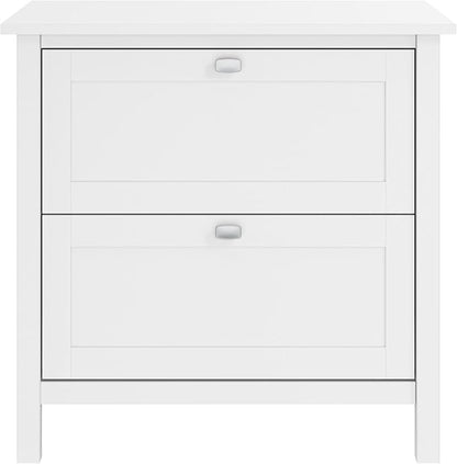 Bush Furniture Broadview 2 Drawer Lateral File Cabinet in Pure White