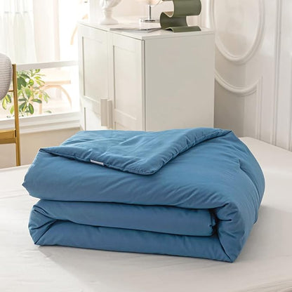 Lake Blue Comforter Set Full Solid Blue Bedding Quilt Set Boys Bright Blue Blanket Set for Kids Teens Adult Lightweight Breathable Durable Royal Blue Comforter Set Women Bed Comforter Set
