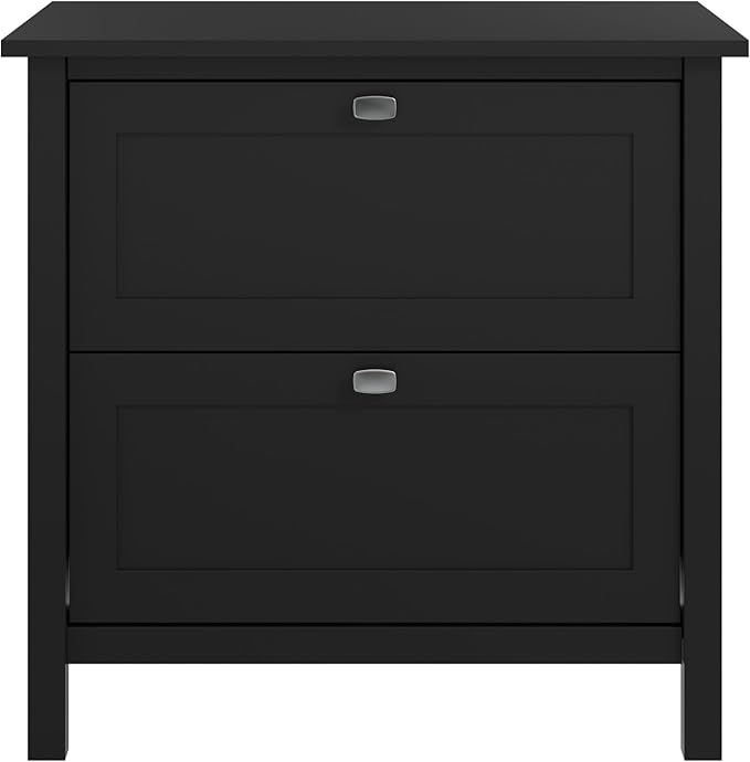 Bush Furniture Broadview 2 Drawer Lateral File Cabinet in Classic Black | Storage for Home Office Workspace