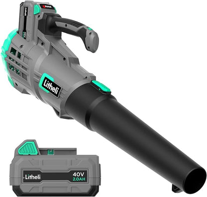 Litheli Cordless Leaf Blower 40V, Battery Leaf Blowers for Lawn Care, Lightweight Axial Blower for Blowing Leaf, Dust, Debris, with 2.0Ah Battery & Charger Included