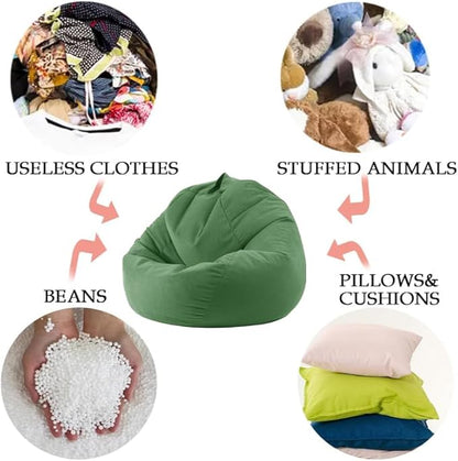 3 Ft Bean Bag Chair Cover (No Filler) Stuffed Animal Storage Bean Bag Cover for Pets Dogs/Cats Bed Corduroy Stuffed for Organizing Plush Toys