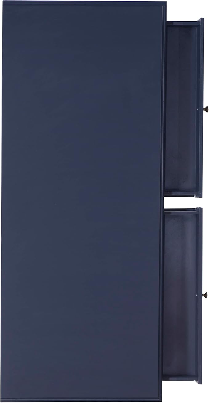 Linon Campaign Desk Navy with Gold Legs, Blue