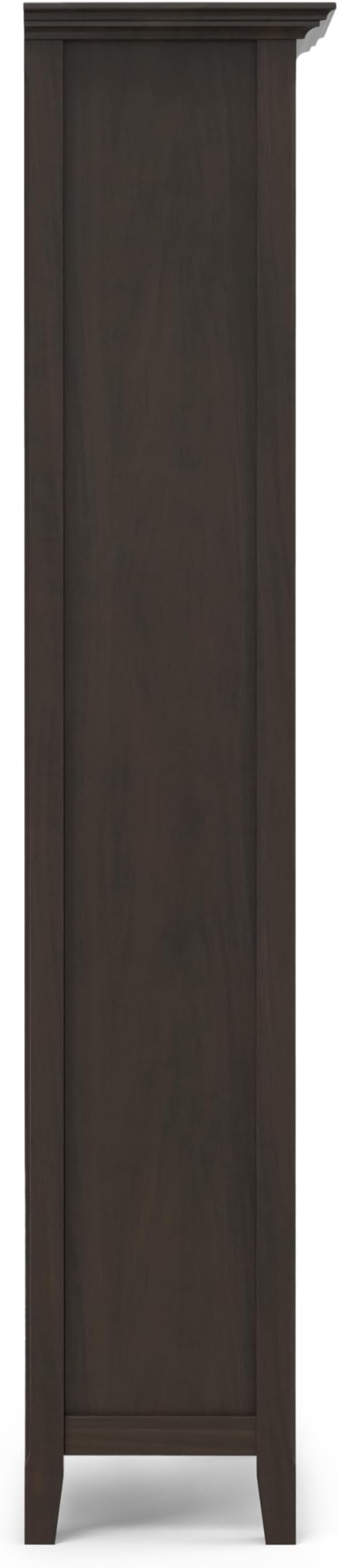SIMPLIHOME Amherst SOLID WOOD Transitional 5 Shelf Bookcase for The Living, Study Room and Office, 24 inch, Hickory Brown