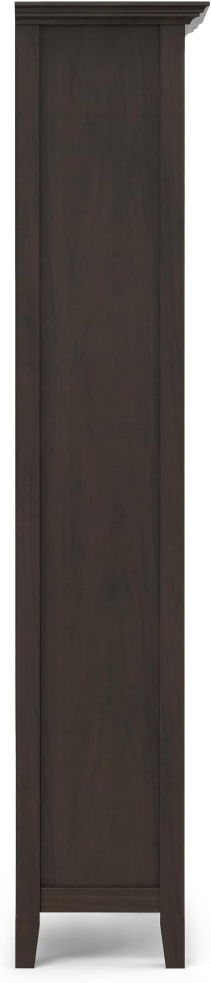 SIMPLIHOME Amherst SOLID WOOD Transitional 5 Shelf Bookcase for The Living, Study Room and Office, 24 inch, Hickory Brown