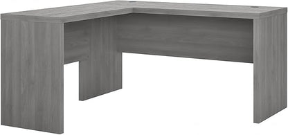 Bush Business Furniture Echo L Shape Desk with Wire Management | Corner Computer Table with Quick-to-Assemble Hardware | Home Office Credenza, 60W, Modern Gray