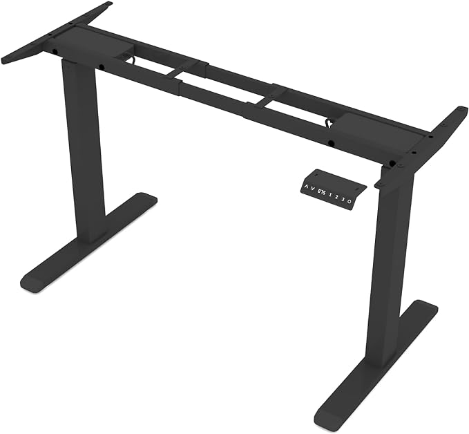 Standing Desk Frame with Dual Motor- Adjustable Desk Legs Height of 27.6" to 46.1", Electric Desk Base for Desktop 43" to 70", Sit Stand Desk Leg with Memory Controller(Black Frame only)