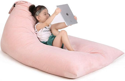 Jorbest Stuffed Animal Storage Bean Bag Chair for Kids and Adults, Luxury Velvet Stuffed Animal Bean Bag Storage, Cover Only(Sweet Pink 200L/52 Gal)