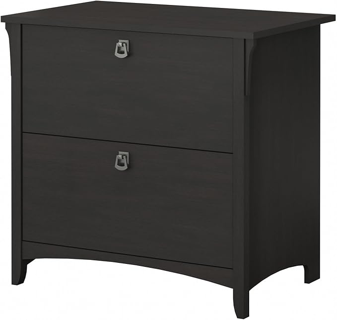 Bush Furniture Salinas 2 Drawer Lateral File Cabinet | Home Office Storage for Letter, Legal, and A4-size Documents, Vintage Black
