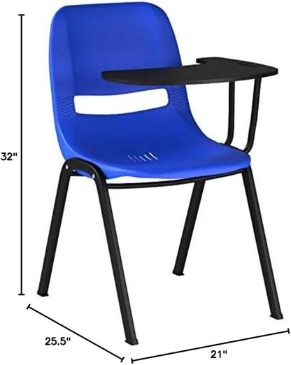Flash Furniture HERCULES 5 Pack Blue Ergonomic Shell Chair with Left Handed Flip-Up Tablet Arm