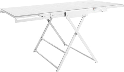 Origami Modern 2 in 1 Shelf to Table Style, Organizer Deco Rack Magically Turn to a Table/Desk in a Second,Fully Assembled,White/White US Patent Pending (STT-WHIWHI)