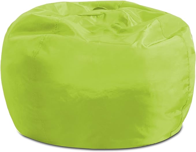 Posh Creations Structured Comfy Seat for Playrooms and Bedrooms, Large Bean Bag Chair, 100in Round Classic Bean Bag, Lime