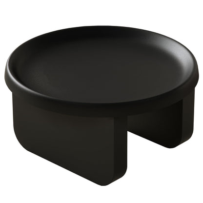 Round Coffee Table,Modern Coffee Table,Unique Circle Coffee Tables,Metal Center Table for Living Room (Black, 29.5 x 16.5)