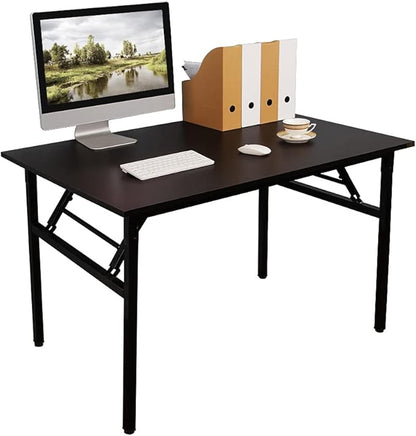 SDHYL 39 inchesNo Assembly Foldable Computer Desk for Home Office Workstation, Study and Writing, Black