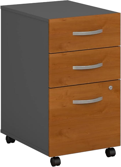 Bush Furniture BSHWC72453SU Series C Collection Three-Drawer Mobile Pedestal (Assembled) Natural Cherry