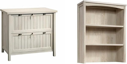 Sauder Costa Lateral File and Library Hutch Bundle, Chalked Chestnut