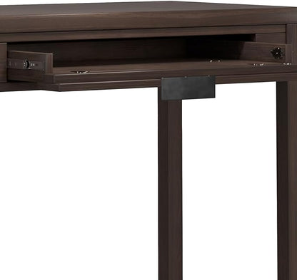 SIMPLIHOME Hollander SOLID WOOD Contemporary 38 inch Wide Small Desk in Warm Walnut Brown for The Office Desk, Writing Table, Workstation and Study Table
