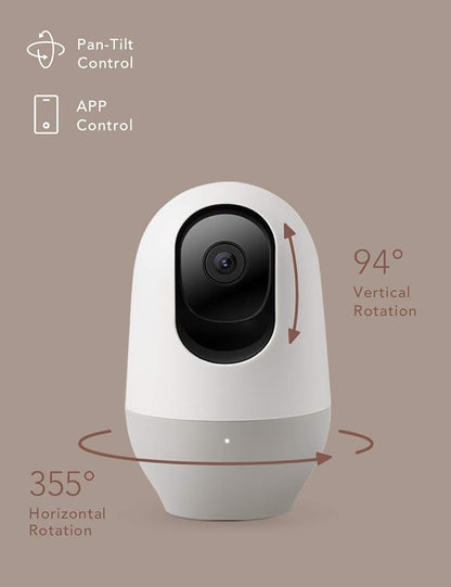 nooie Baby Monitor, WiFi Pet Camera Indoor, 360-degree IP Camera, 1080P Home Security Camera, Motion Tracking, Super IR Night Vision, Works with Alexa, Two-Way Audio, Motion & Sound Detection