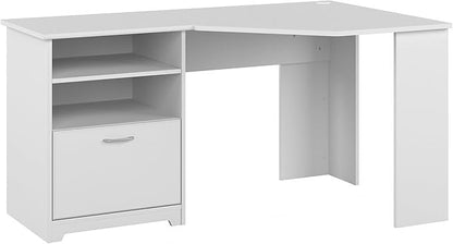 Bush Furniture Cabot 60W Corner Desk, White