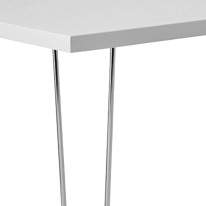 Walker Edison Mid Century Modern Hairpin Wood Laptop Computer Writing Desk Home Office Workstation Small, 42 Inch, White