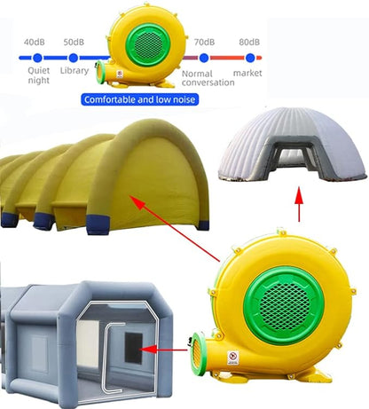 Air Blower 750 Watts with 4M Wire, 2550Pa Pump Fan Commercial Inflatable Bounce House Blower, Used for Inflatable Bouncy Castle and Jump Slides (750W,1HP)