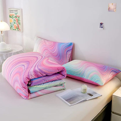 tie dye Queen Comforter Set,Queen Comforter Set for Girls,Pink Comforter Set for Kids Teens,Kids Queen Bedding Set for Girls,Colorful Rainbow Bedding Set for Girls