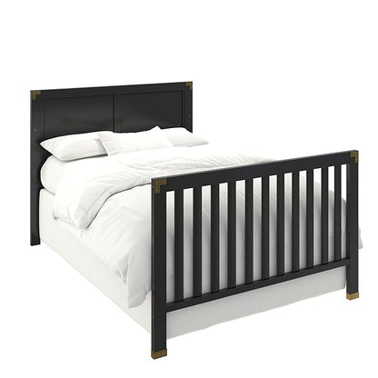 Baby Relax Miles 5-in-1 Convertible Crib, Solid Pine Wood, Black