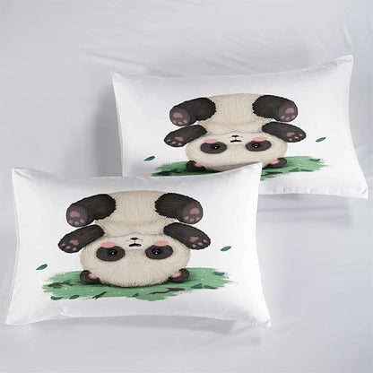 CVHOUSE Panda Bedding Set,Panda Comforter King,Cute Panda Comforter Set for Girls Kids Teens,Kawaii Panda Quilt Set with 1 Comforter and 2 Pillow Cases- 3 Piece