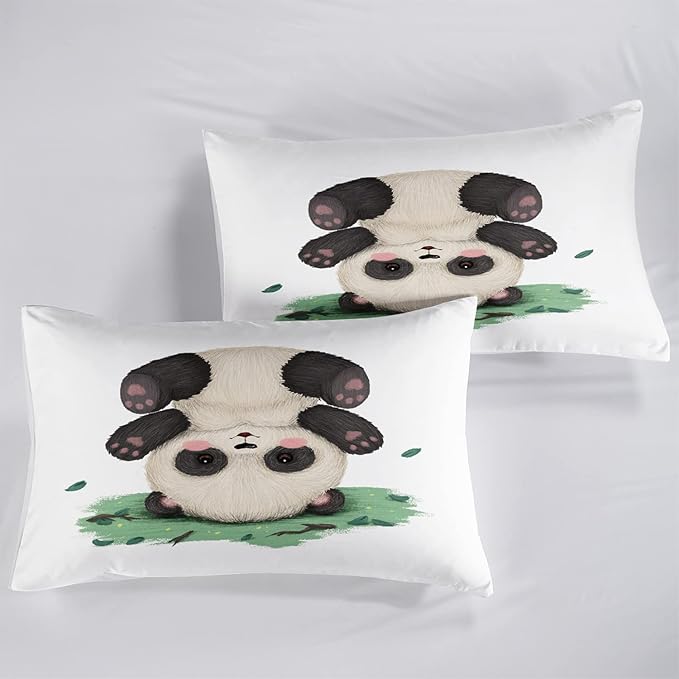 CVHOUSE Panda Bedding Set,Panda Comforter Twin,Cute Panda Comforter Set for Girls Kids Teens,Kawaii Panda Quilt Set with 1 Comforter and 2 Pillow Cases- 3 Piece