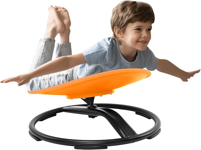 Zhenx Spinning Chair for Kids, Autism Kids Swivel Chair, Kids Sensory Chair, Spinning Chair for Autistic Kids & ADHD Children, Sit and Spin Training Body Coordination(Orange)