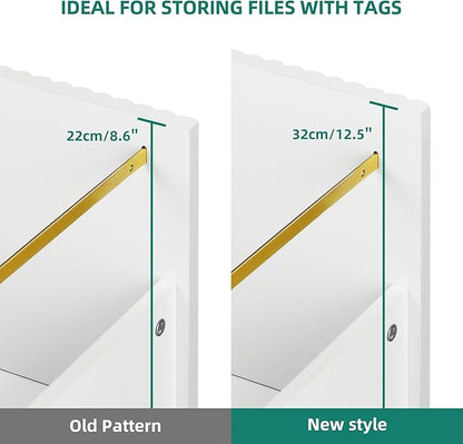 YITAHOME 2 Drawer File Cabinet, Lateral Filing Cabinet for Home Office, White and Gold