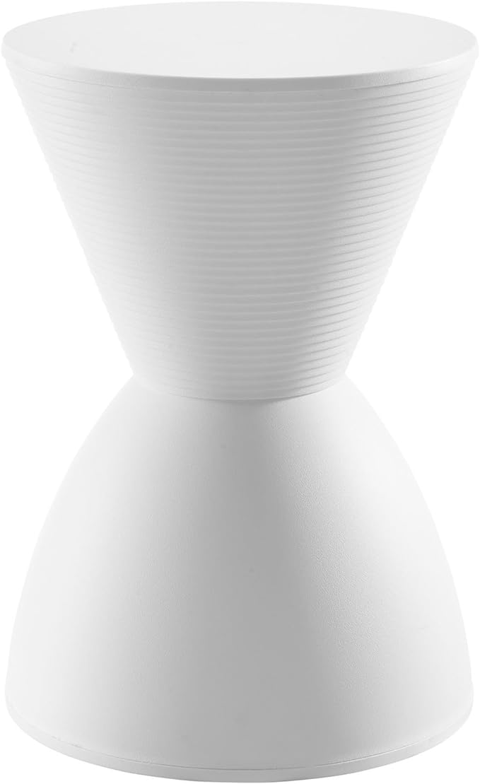 Modway Haste Contemporary Modern Hourglass Accent Stool in White