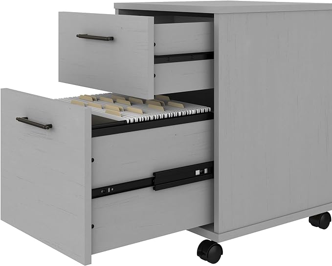 Bush Furniture Key West 2 Drawer Rolling File Cabinet in Cape Cod Gray, Mobile Organization for Home Office, Small Under Desk Storage on Wheels
