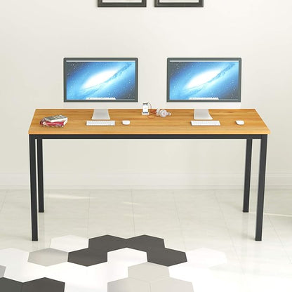 soges 63 Inch Long Computer Desk Home Office Table Writing Desk Study Table Gaming Table Computer WorkstationsTeak GCP2AC3-160TB