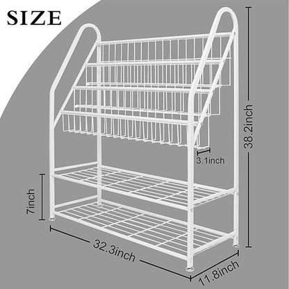 aboxoo Metal Kids Bookshelf Freestanding Bookcase for Children Room 32 in Large Toy Organizer Modern MinimalistWhite Stable Metel Bookstore Bedroom, Living, Library Book Unit Storage