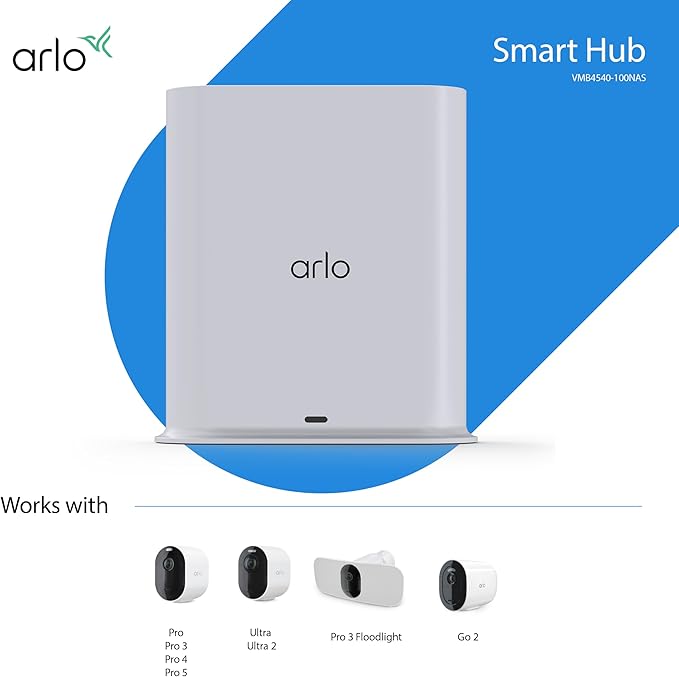Arlo Pro SmartHub - Arlo Certified Accessory - Connects Arlo Cameras to Wi-Fi, Works with Arlo Ultra 2, Ultra, Pro 5S 2K, Pro 4, Floodlight, Essential (Gen 1) & Video Doorbell Cameras - VMB4540