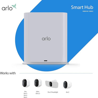 Arlo Pro SmartHub - Arlo Certified Accessory - Connects Arlo Cameras to Wi-Fi, Works with Arlo Ultra 2, Ultra, Pro 5S 2K, Pro 4, Floodlight, Essential (Gen 1) & Video Doorbell Cameras - VMB4540