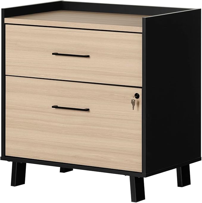South Shore Helsy 2-Drawer File Cabinet, Lateral, Natural Walnut