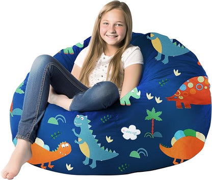 Bean Bag Storage Toddler Kids'Rooms Organizer Giant Beanbag Great Plush Toy Alternative Washable Ultra Soft Cover Dinosaur Plush Toys or Textile Sack Bag Space Save (Without Filling) X-Large